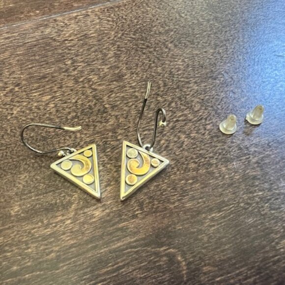 Brighton “Contempo Ice” Reversible Triangle Earrings – Silver + Crystal - Picture 9 of 11